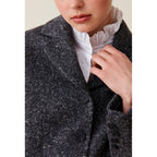 Claudie Pierlot - Chaqueta Tweed Gris de Lana Mezclada