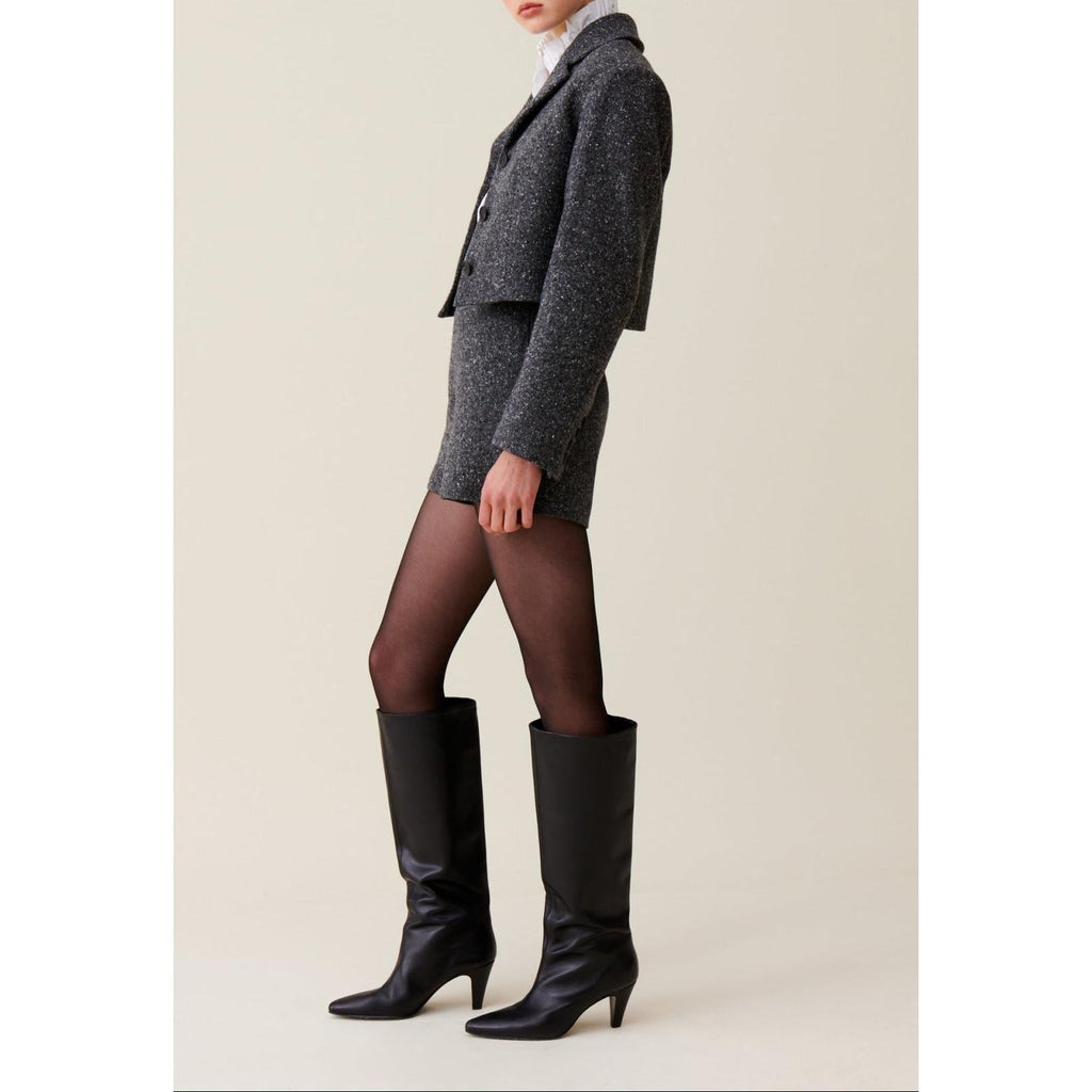 Claudie Pierlot - Chaqueta Tweed Gris de Lana Mezclada