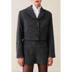 Claudie Pierlot - Chaqueta Tweed Gris de Lana Mezclada