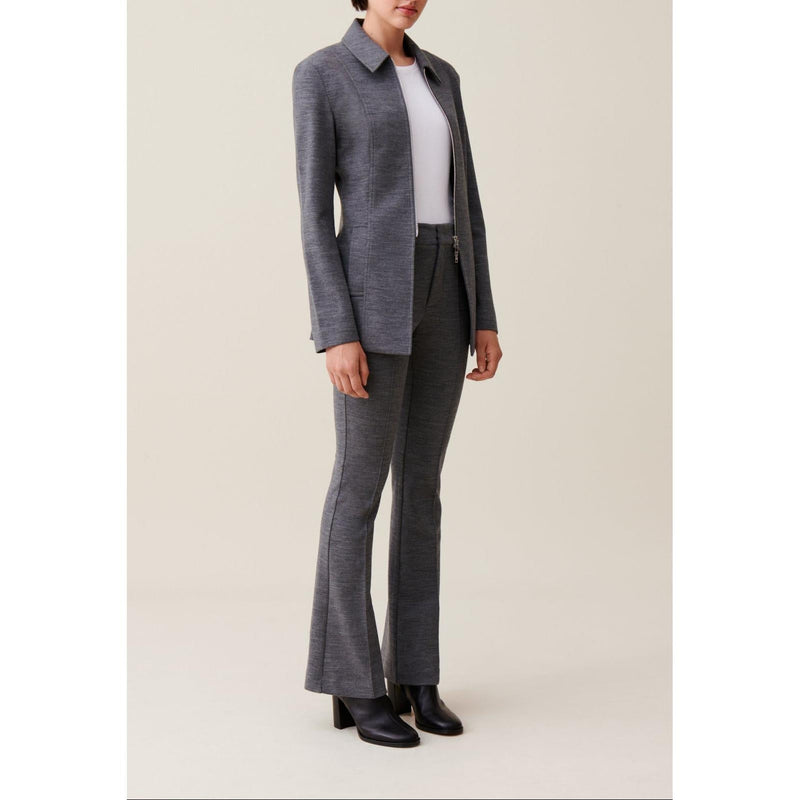 Chaqueta ajustada con cremallera gris