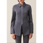 Veste Cintrée Zippée Grise
