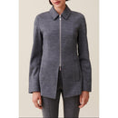 Chaqueta ajustada con cremallera gris