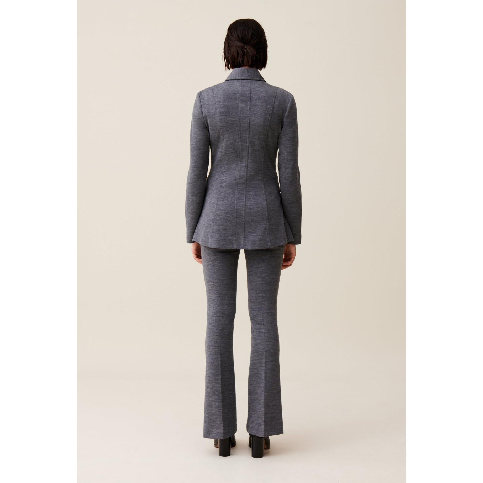 Veste Cintrée Zippée Grise