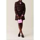 Veste Courte Carreaux Boutonnée