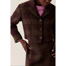 Veste Courte Carreaux Boutonnée