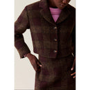 Veste Courte Carreaux Boutonnée