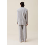 Veste Tailleur Gris Laine Mélangée