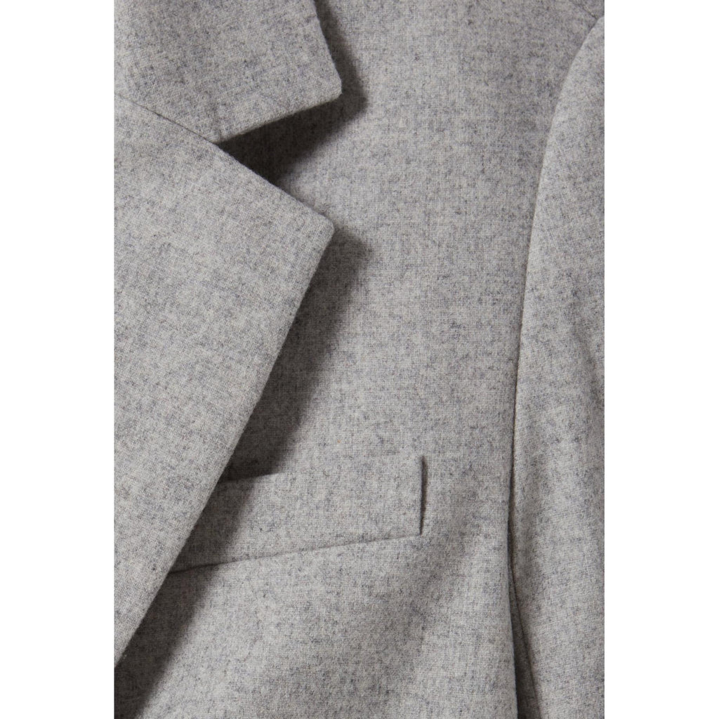 Veste Tailleur Gris Laine Mélangée