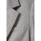 Veste Tailleur Gris Laine Mélangée