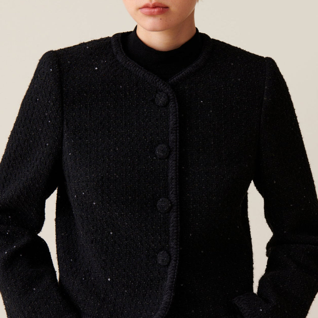 Claudie Pierlot - Black Straight Tweed Jacket
