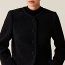 Veste Droite Noire Tweed