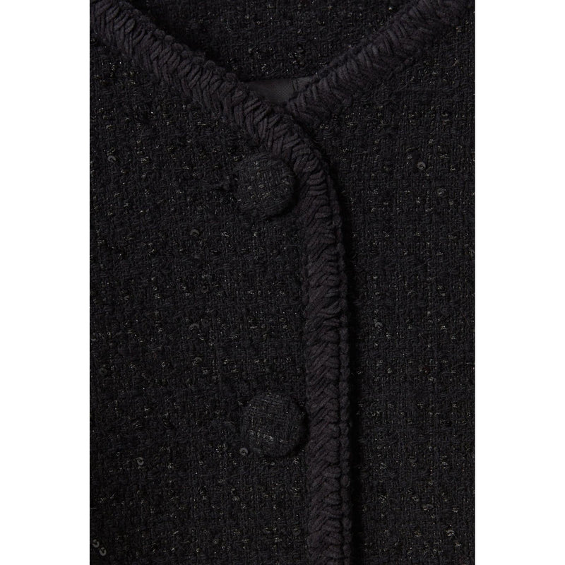 Veste Droite Noire Tweed