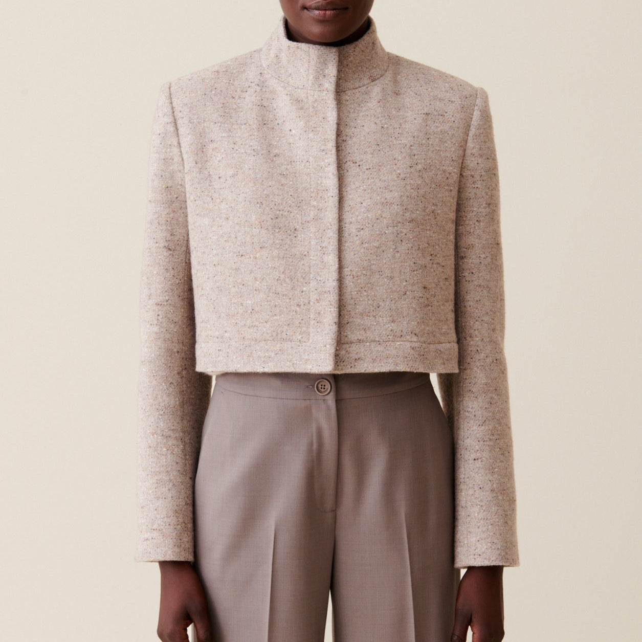 Claudie Pierlot - Cropped Jacket with Stand-Up Collar