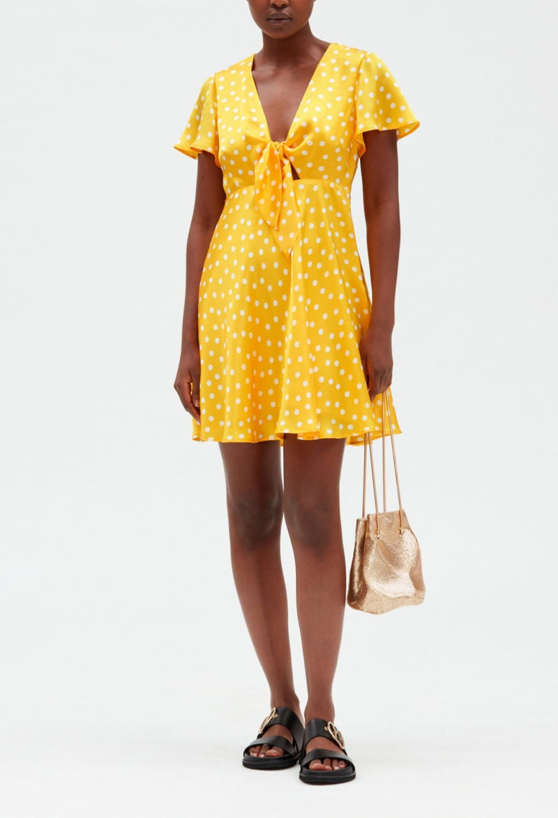 Vestido C&T - Rafia Lunares - Estampado ligero