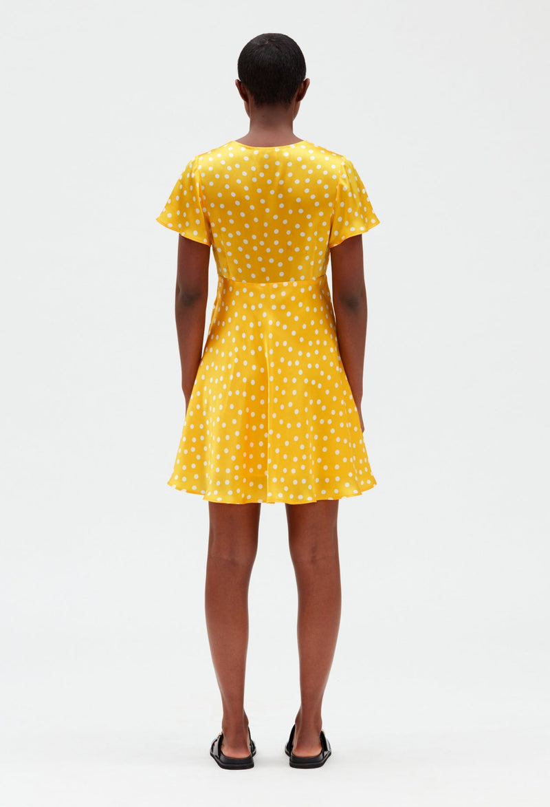 Vestido C&T - Rafia Lunares - Estampado ligero