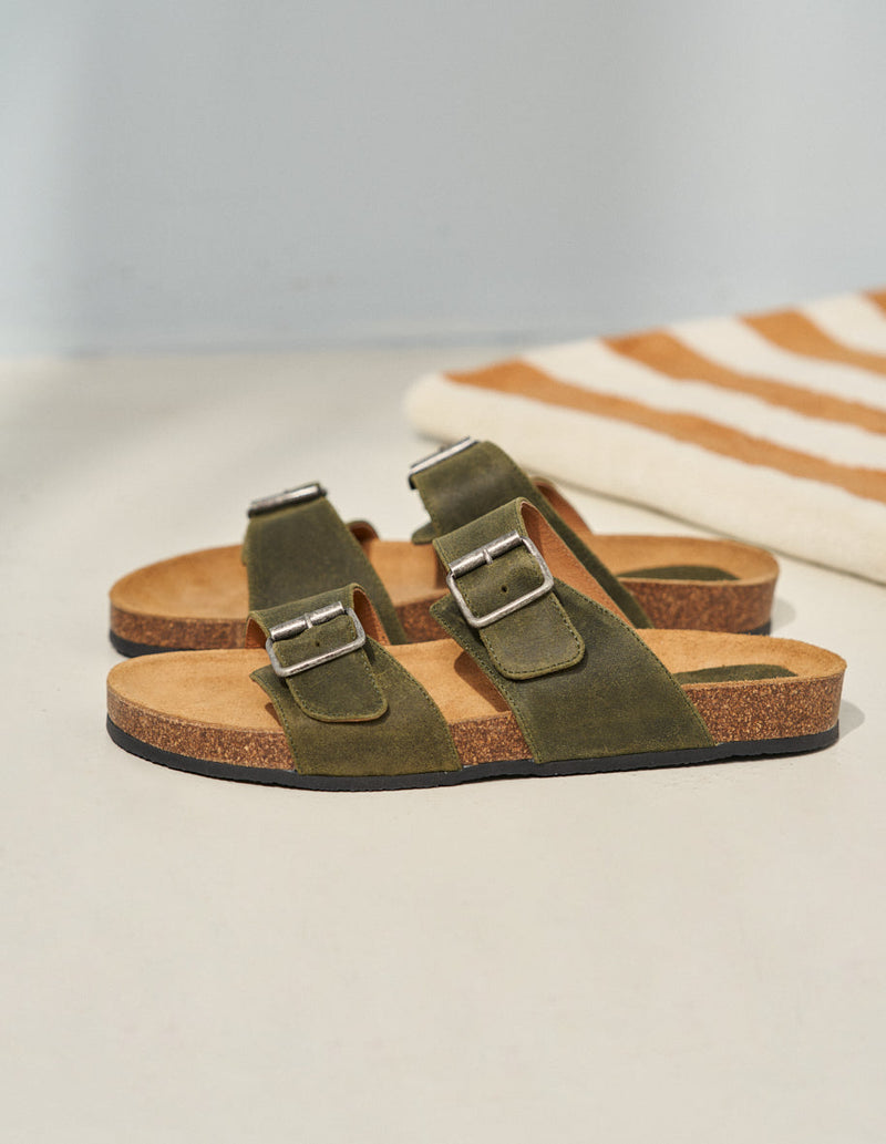 sandals Clément - Water-repellent Khaki Suede