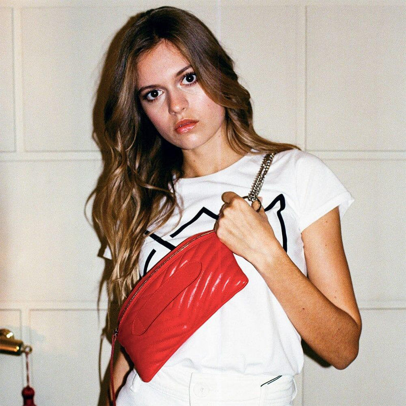 Coachella - Sac Ceinture Rouge Matelassé Beltbag Marie Martens 