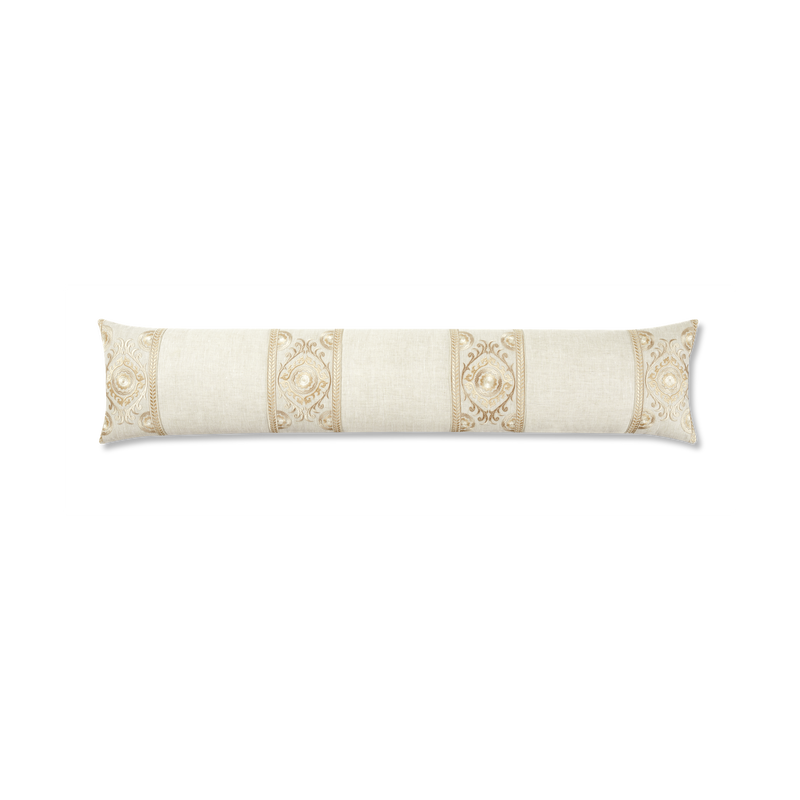 Cushion - Sky Cocoon - Natural Linen - Suzani Champagne