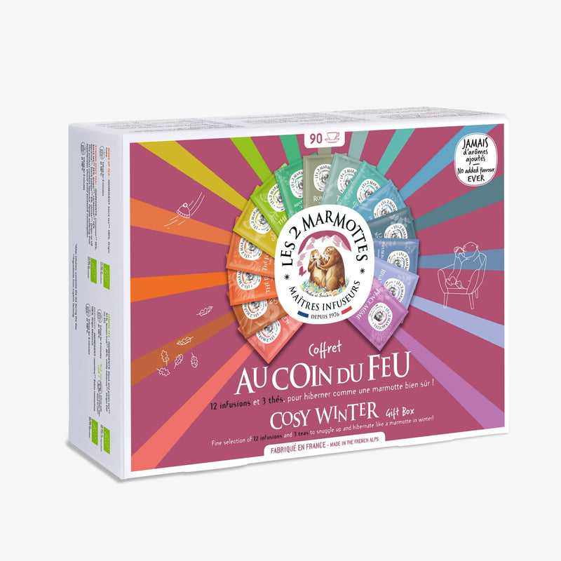 Coffret Au Coin Du Feu - 12 Infusions & 3 Thés - 90 Sachets
