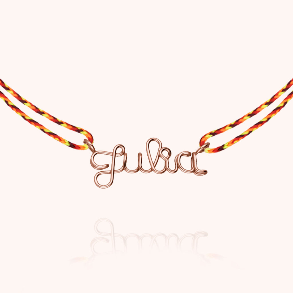 Collier Cordon Slim Knot Personnalisé porté au cou — or rose laminé expédition rapide et sécurisée