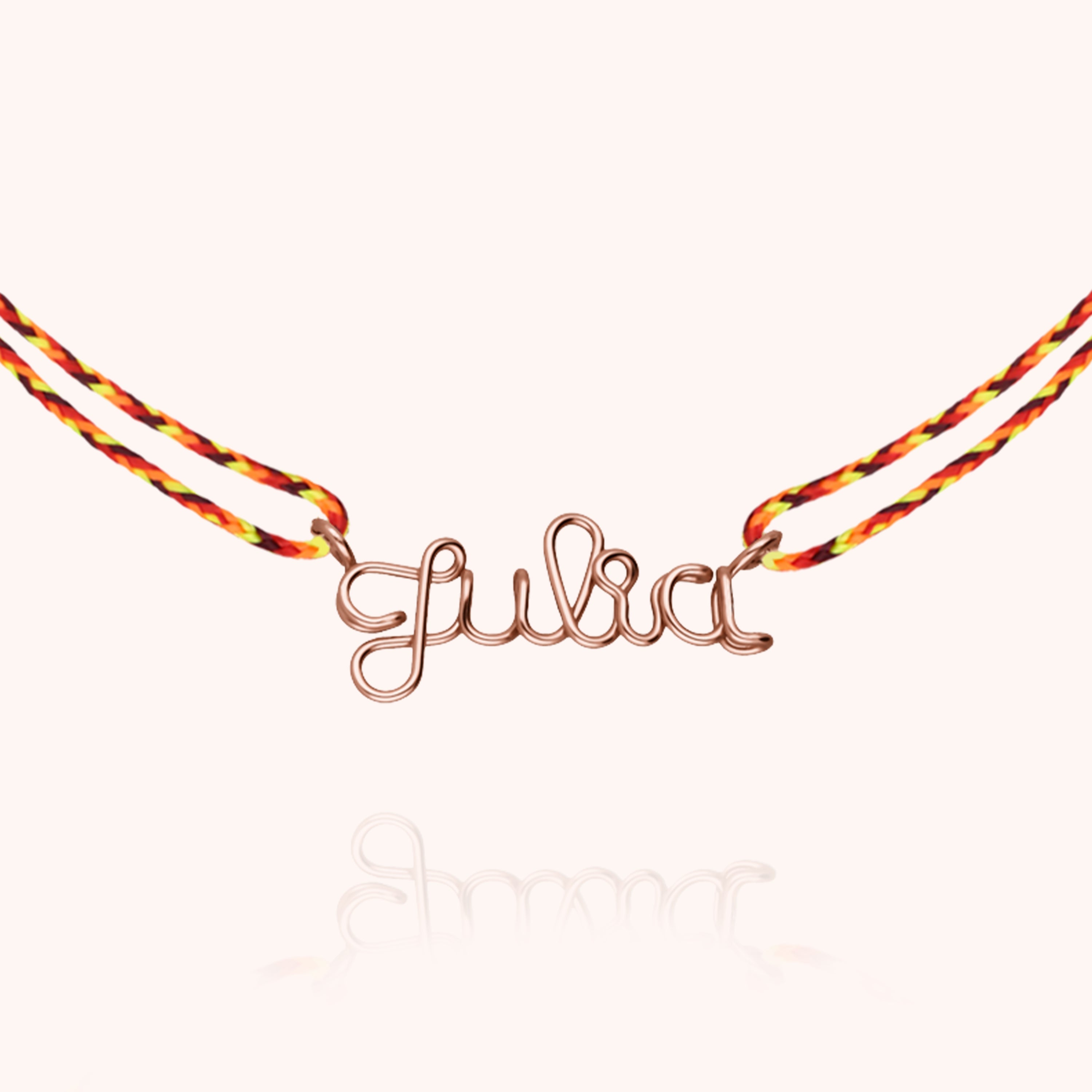 Collier Cordon Slim Knot Personnalisé porté au cou — or rose laminé expédition rapide et sécurisée