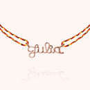 Collier Cordon Slim Knot Personnalisé porté au cou — or rose laminé expédition rapide et sécurisée