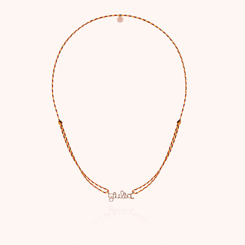 Collier Cordon Slim Knot Personnalisé en or rose laminé — bijou fait main Atelier Paulin