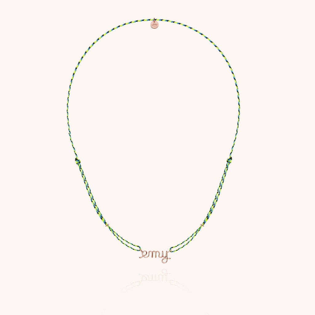 Collier Cordon Slim Knot Personnalisé en or rose laminé — bijou durable garanti à vie