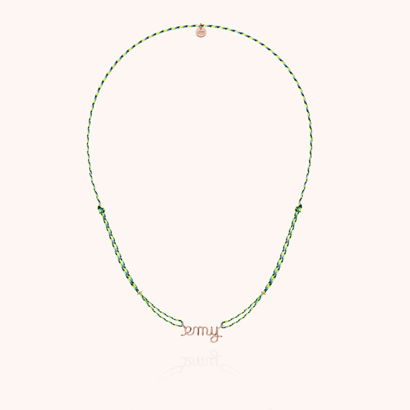 Collier Cordon Slim Knot Personnalisé en or rose laminé — bijou durable garanti à vie
