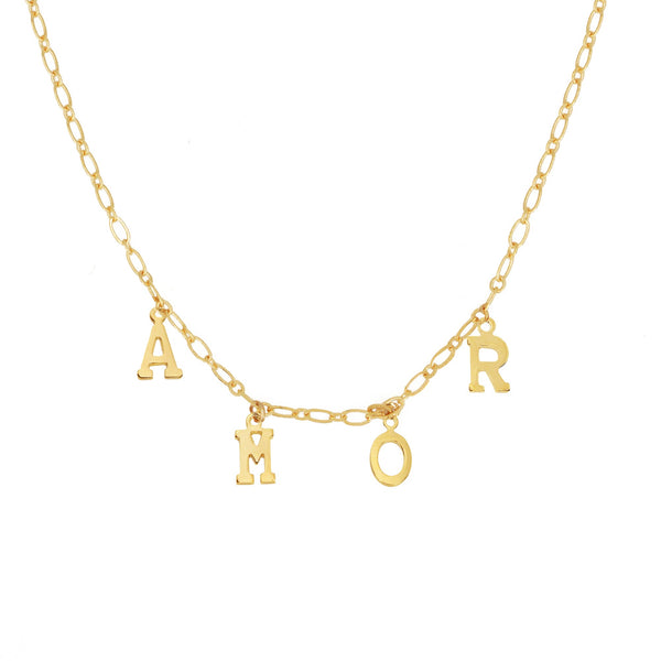 Halsband Magic Words Amor - Guld