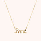 Collier Richelieu Love en or jaune laminé — bijou artisanal fait main