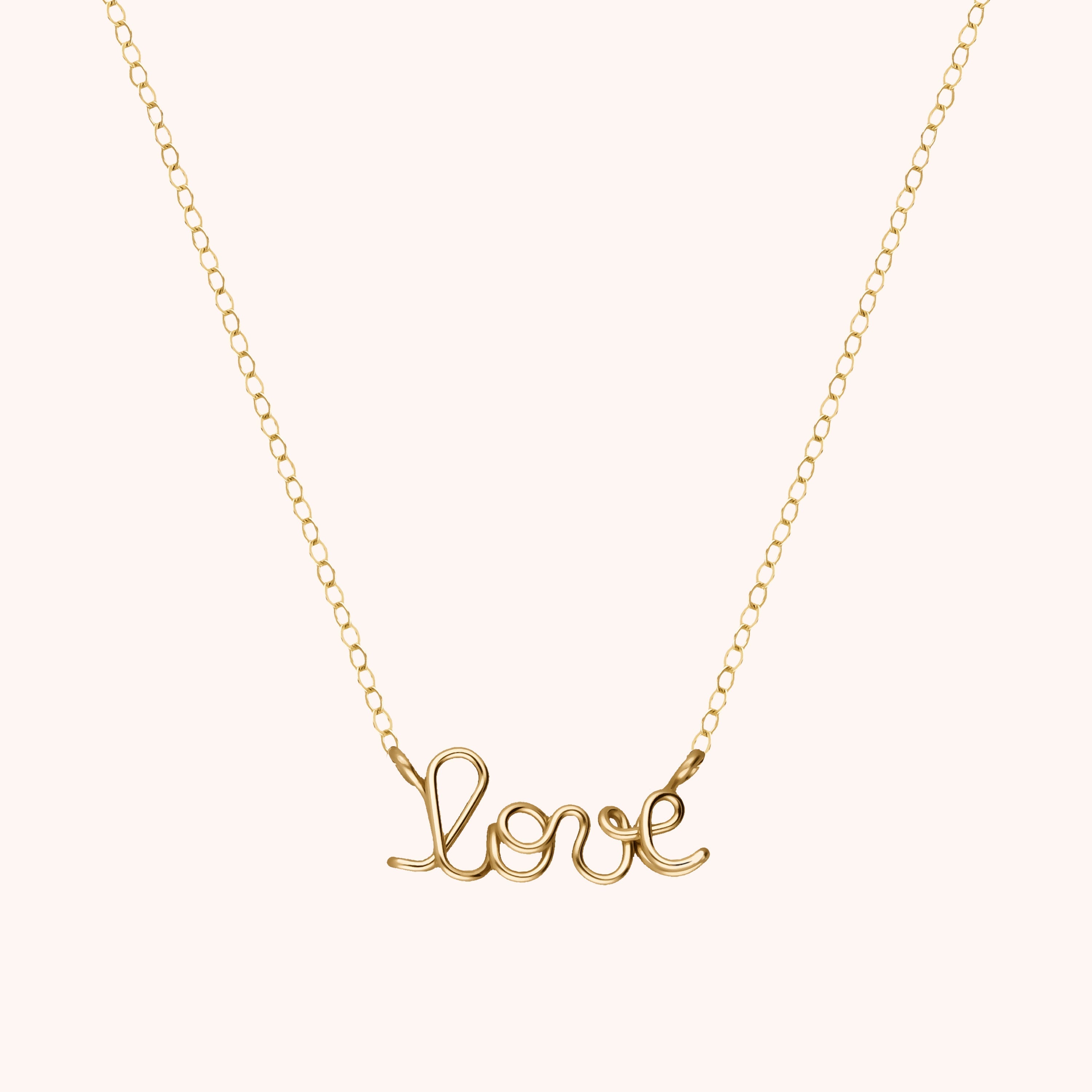 Collier Richelieu Love en or jaune laminé — bijou artisanal fait main