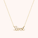 Collier Richelieu Love en or jaune laminé — bijou artisanal fait main