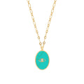 Collier Salomé Billes Turquoise Œil - Or & Turquoise