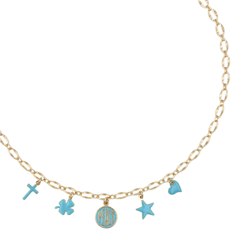 Collier Summer Colors - Bleu Ciel - Doré