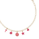 Collier Summer Colors - Fuchsia - Doré