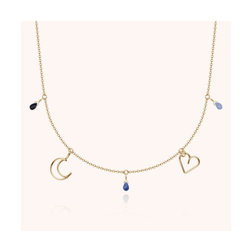 or jaune laminé - saphir bleu