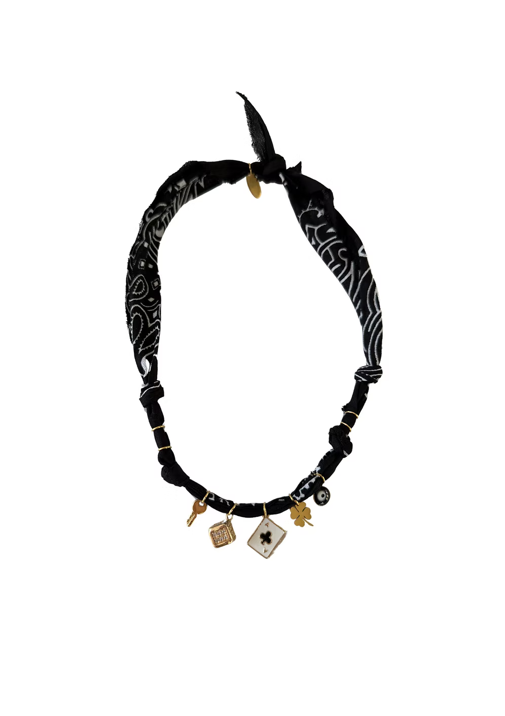 Collier Vegas Members Carte Trèfle Noir
