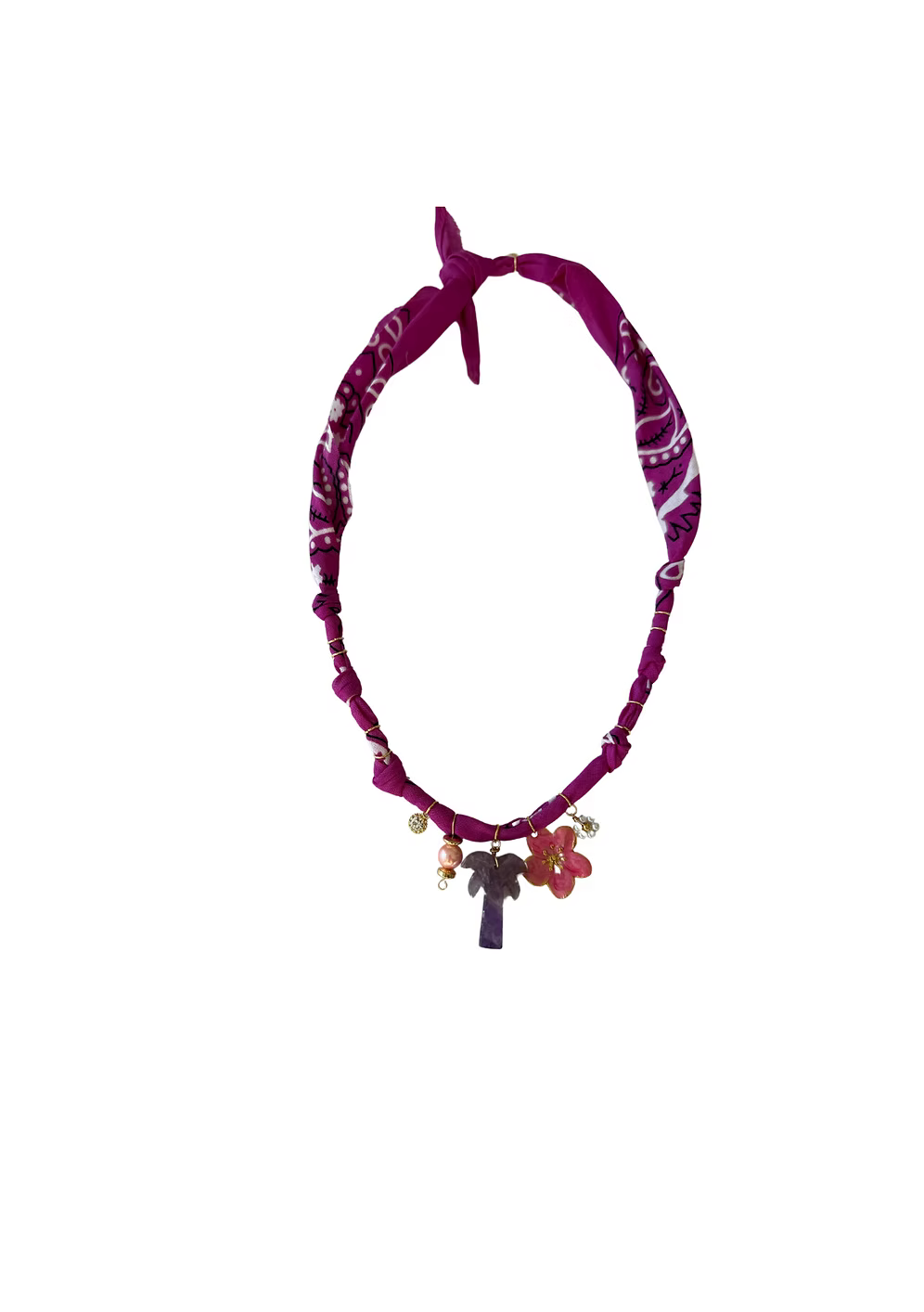 Collier Colombiana Palmier Pierre Cyclamen