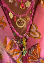 Collier Colombiana Perroquets A Balance Rose