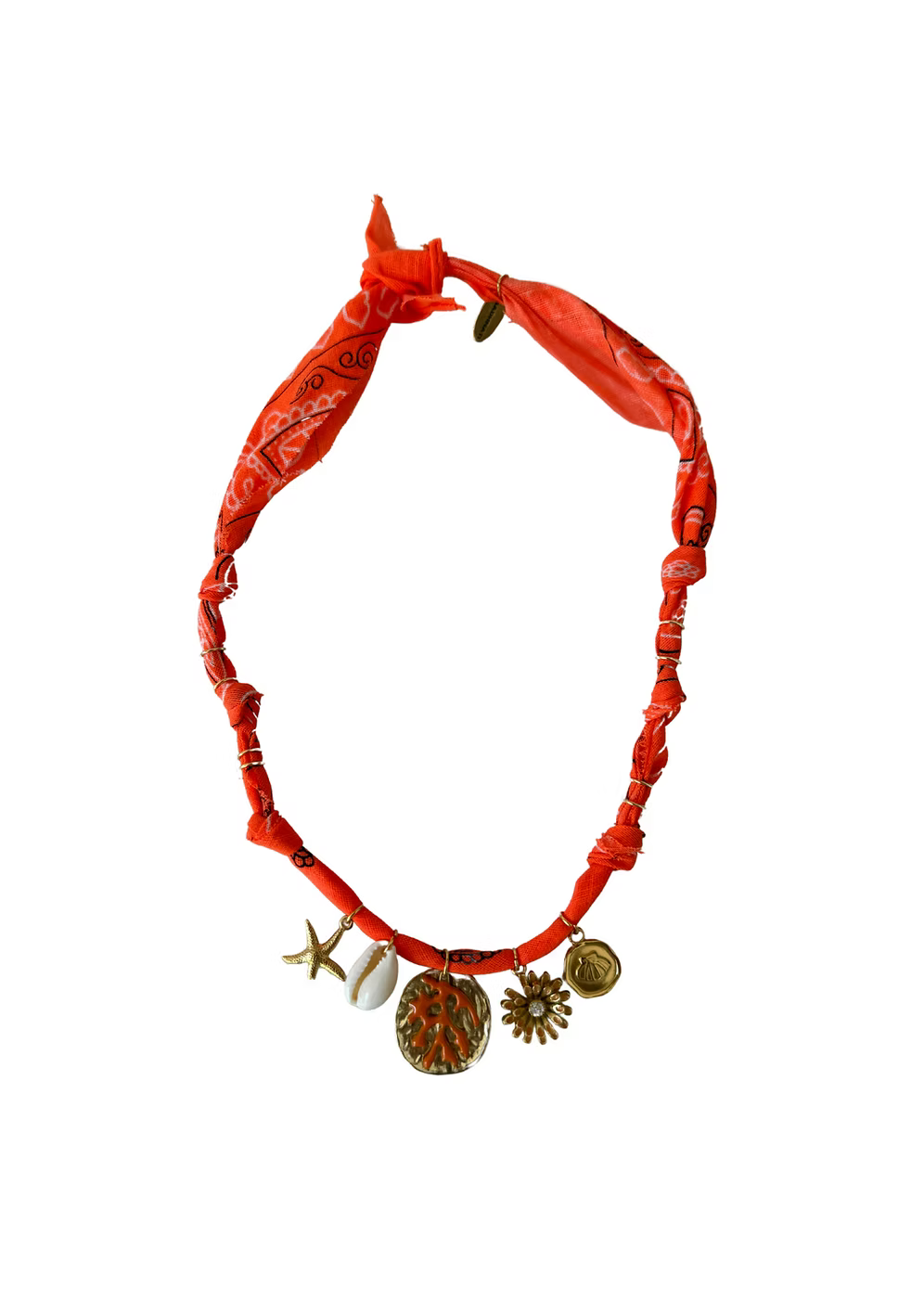 Collier Golden Fluo Corail Orange Fluo