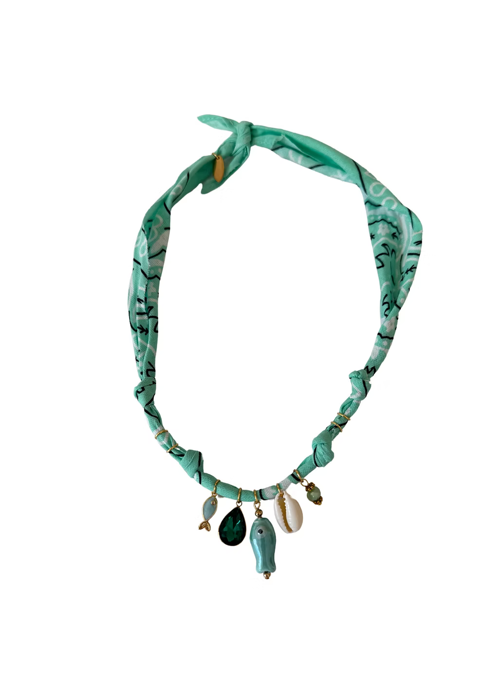 Collier Hydra Island Perle Fish Aqua