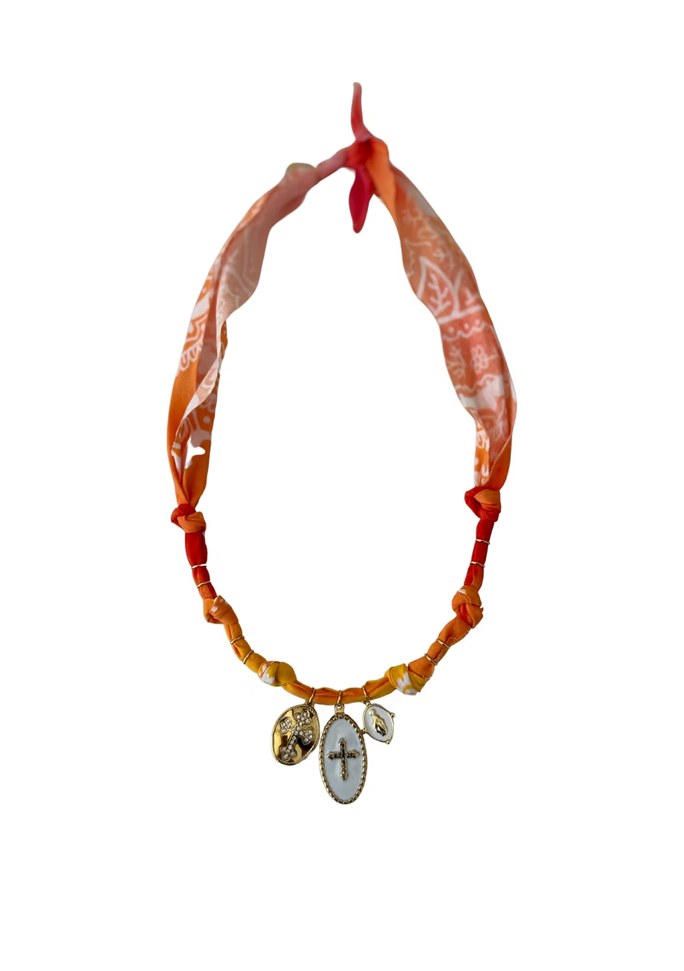 Collier Ibiza Sunrise Croix Boho Blanc