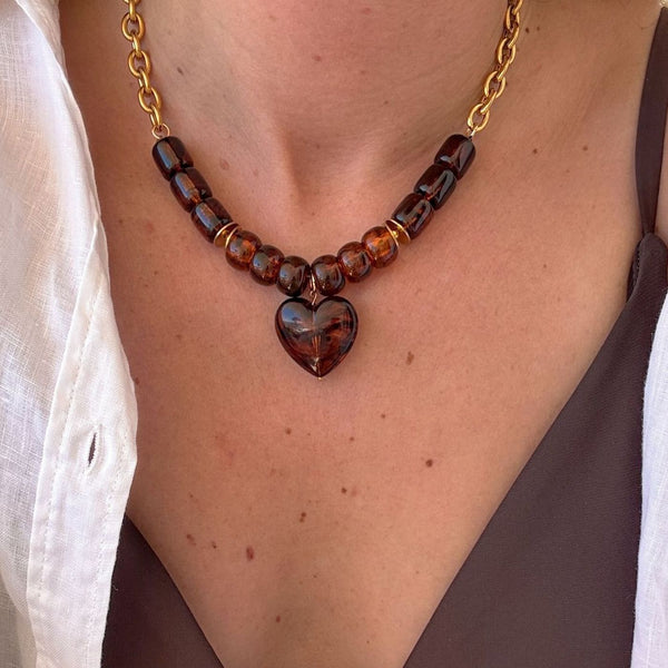Collier Isla - Marron