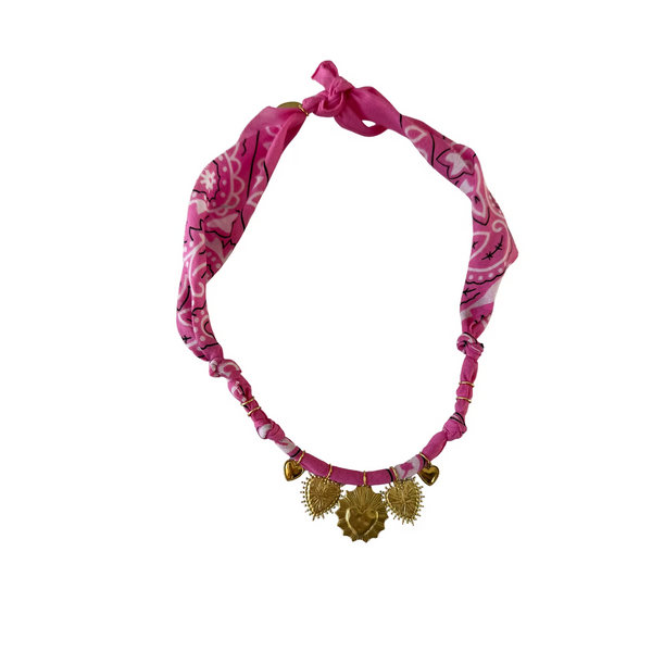 Collier One Love Multi Cœurs Rose