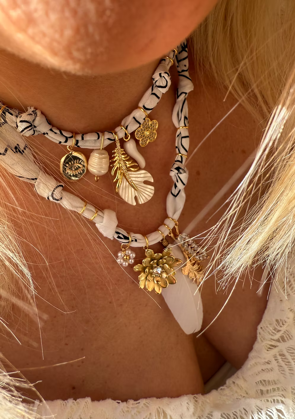Collier Poetic Blush Fleur Et Plume