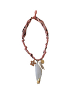 Collier Poetic Blush Plume Tige Rose Poudré