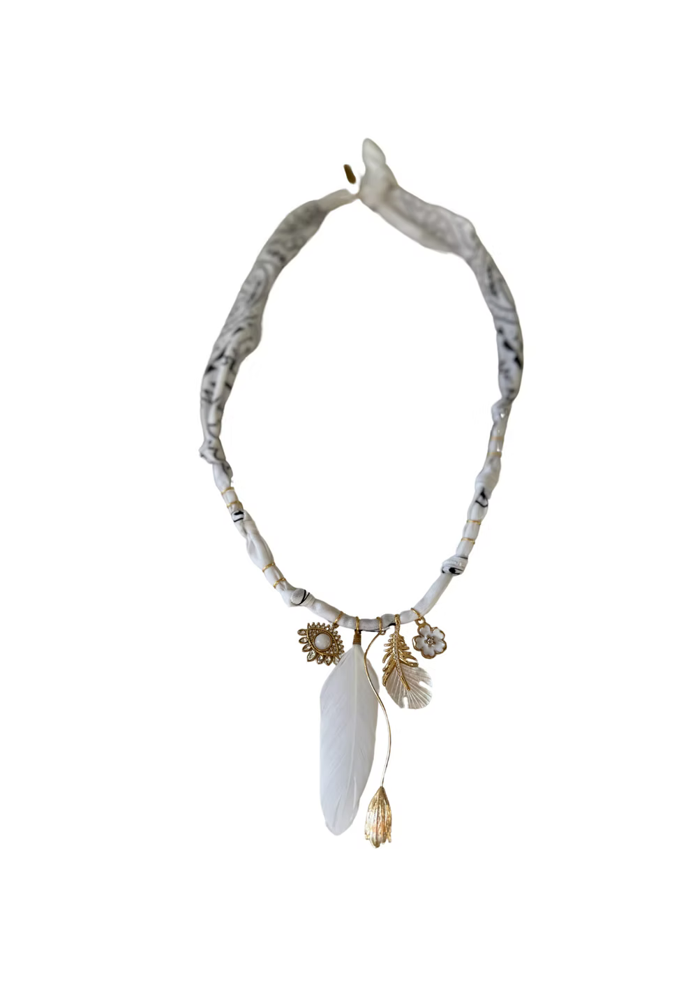 Collier Poetic Blush Plume Nacre Blanc