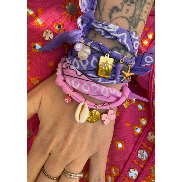 Collier Santa Giulia Palmier Carré Lilas
