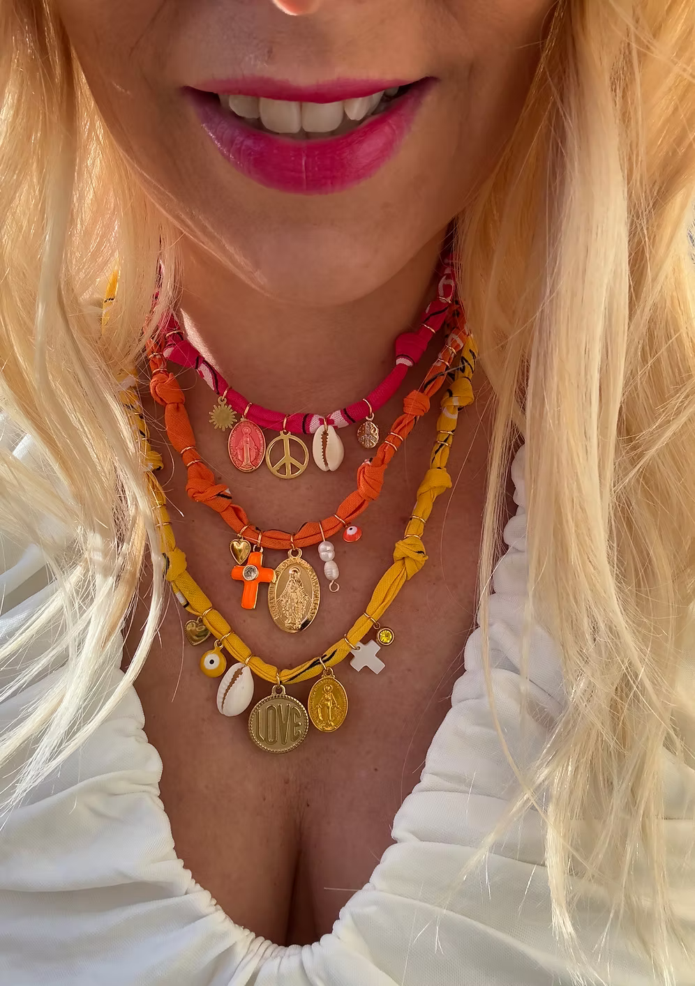 Collier Santa Giulia Peace Fuschia